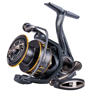 Moderne Seaknight Archer II Spinnrolle in Schwarz und Orange mit aerodynamischem Rotor und ergonomischem Griff, ideal für Angler im Süßwasserbereich.