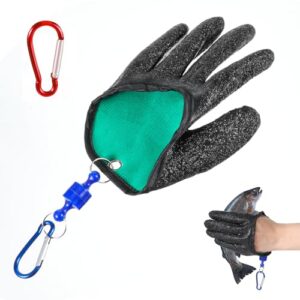 Wasserdichte Angelhandschuhe mit Magnetbefestigung und rutschfestem Design, ideal für den sicheren Umgang mit Fischen wie Hechten, Zandern und Welsen.