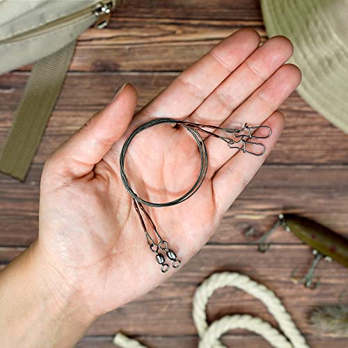 Hochwertiges 7x7 Stahlvorfach für Raubfischangler mit Schnur und Haken, geeignet zum Hecht- und Zanderangeln.