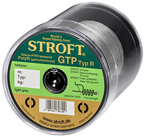 STROFT GTP Typ R geflochtene Angelschnur 0,45 mm 36 kg Tragkraft 150 m in hellgrau