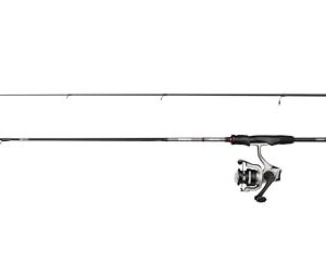 Abu Garcia Max X Spinning Combo, eine leistungsstarke Angelrute und Rolle für Süßwasserangeln, ideal für Hecht und Zander, 2,13 m lang und aus leichtem 24T Carbon, schwarz und grau.