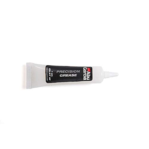 Abu Garcia Präzisionsspulenfett in silberner Tube mit schwarzem Etikett für Hochleistungsangeln, 28,3 g, korrosionsschutz und hitzebeständig.