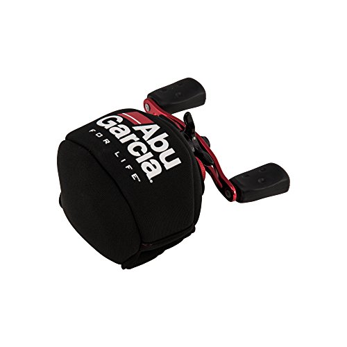 Schwarzes Neopren Cover für Abu Garcia Revo Baitcast Low Profile Angelrolle, idealer Schutz gegen Staub und Kratzer.