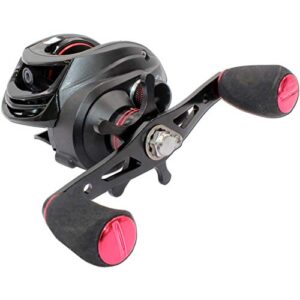 Angel-Berger Wild Devil Baits Baitcast Multirolle Devil Cast LH 100 mit sportlichem Design in Schwarz und Rot für Angeln mit Kunstködern