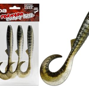 Angel-Berger Wild Devil Baits Tornado Curly Tail Twister Gummifisch Shad Kunstköder in Natural Perch, 15 cm, geeignet für Raubfische wie Hecht, Barsch und Zander.