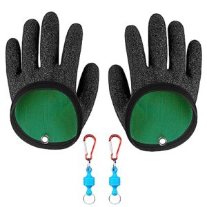 Paar hochwertiger wasserdichter Angelhandschuhe mit rutschfester und korrosionsbeständiger Oberfläche, ideal für den sicheren Umgang mit Raubfischen wie Hecht, Wels und Zander.