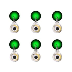 Set von sechs LED Unterwasser Angellichtern in Tropfenform, entwickelt um Fische anzulocken beim nächtlichen Angeln.