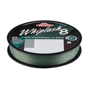 Berkley Whiplash8 Angelschnur in Moosgrün, 0,06 mm Durchmesser, 10,7 kg Tragkraft, ideal für Raubfischangeln