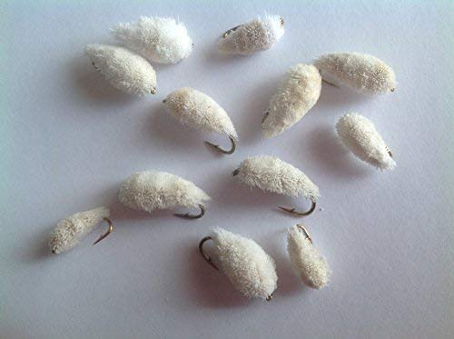 Set von 24 handverlesenen Brot Fliegenfliegen für das Fliegenfischen, ideal für Angler, um Forellen und andere Fischarten zu fangen.