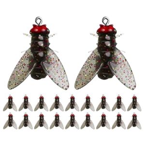 20 Stück bionische Fliegen Angelköder Set mit realistischen Details, ideal für das Fliegenfischen auf Barsche und andere Süßwasser- sowie Salzwasserfische.