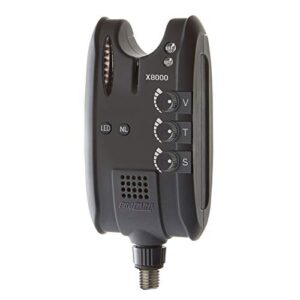 Cormoran Pro Carp X-8000 Bissanzeiger SB1 in ergonomischem Design mit Lautstärke-, Ton- und Sensibilitätseinstellungen, ideal für Angler.