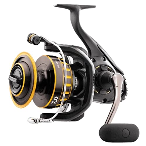 Daiwa BG2000 BG Salzwasser-Spinnrolle in modernem Design mit schwarzer und goldener Akzentuierung, ideal für Salzwasserangeln.