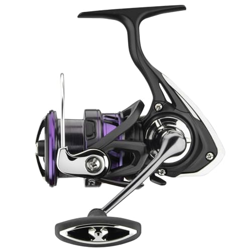 Daiwa Prorex X LT4000-C Spinnrolle in modernem Design mit lila Akzent, ideal für das Spinnangeln auf Zander und Hechte.