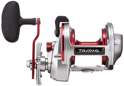 Daiwa Sealine Ishidai 40H Entoh Multirolle für Angler, rechtsdrehend mit Zählwerk in silber und rot, ideal für Hochseeangeln