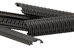 Schwarze DAM Rail Covers im Set von 4 Stück, ideal zum Schutz von Paintball- und Airsoft-Ausrüstung.