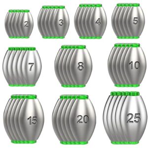50 Stück Dropshot Blei Set für Angeln, mit verschiedenen Gewichtsklassen von 2g bis 25g, aus hochwertigem Material und elastischem Silikonstopfen, geeignet für alle Angelszenarien.
