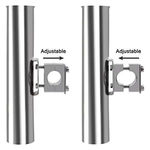 Zwei verstellbare Rutenhalter aus hochwertigem Edelstahl, die eine 360-Grad-Drehbarkeit bieten und für verschiedene Angeltechniken optimiert sind.
