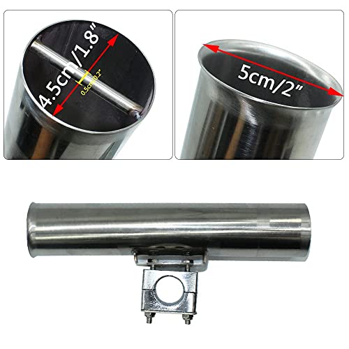 Einstellbarer Rutenhalter aus Edelstahl für Angler, 360 Grad drehbar und vielseitig montierbar, geeignet für Boote, Kajaks und Fischerboote.