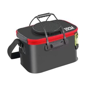 Harilla Faltbarer Angeleimer für Outdoor-Camping mit Schultergurt, ideal für die Aufbewahrung lebender Fische, aus wasserdichtem und verschleißfestem EVA-Material.