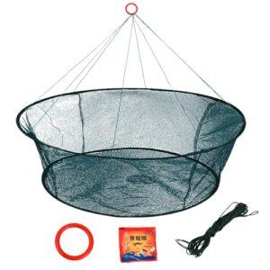 Faltbares Fischernetz mit Fluchtschutz für das Fangen von Fischen und Garnelen, ideal für Hobbyangler und Profis.