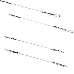 Set von 4 hochwertigen Feeder Links mit Wirbel und Karabiner zur optimalen Befestigung am Angelgerät, ideal für Friedfischangeln.