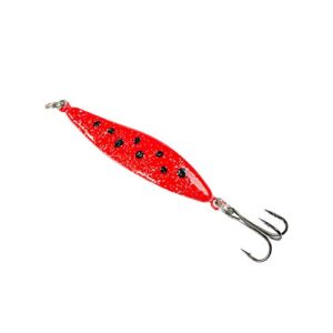 Fladen Nordingen Meerforellenblinker in Rot mit einer Länge von 45 mm und einem Gewicht von 7g, ideal für das Angeln auf Barsch und Regenbogenforelle.