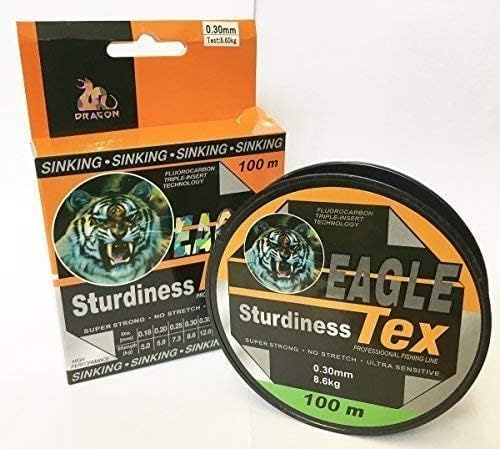 Fluorocarbon Angelschnur 0,16mm 100m in Verpackung, geeignet für Angler mit hoher Abriebfestigkeit und geringer Sichtbarkeit im Wasser.