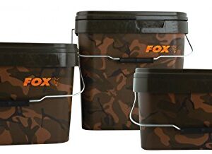 FOX Camo Square Bucket 5L - Robuster Eimer mit Camouflage-Design für Outdoor-Aktivitäten wie Angeln und Camping.