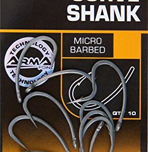 Packung mit 10 Fox Edges Armapoint Curve Shank Hooks in Größe 6 für Karpfenangeln, mit nadelscharfen Hakenspitzen und unauffälliger schwarzer Beschichtung.