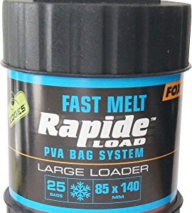 Fox Edges Rapide System Fast Melt - Wasserlösliche PVA Beutel für Karpfenangeln, 85x140mm, 25 Stück in stabilem Behälter