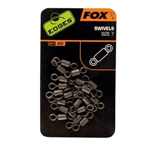 Fox Edges Swivel Wirbel Größe 7 in Verpackung für Karpfenangler, hochwertiges Angelzubehör für zuverlässige Anwendungen.