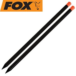 Fox Marker Sticks 24' in Schwarz mit leuchtend orangen Endkappen, ideal zur präzisen Einstellung der Wurfentfernung beim Angeln auf Karpfen.