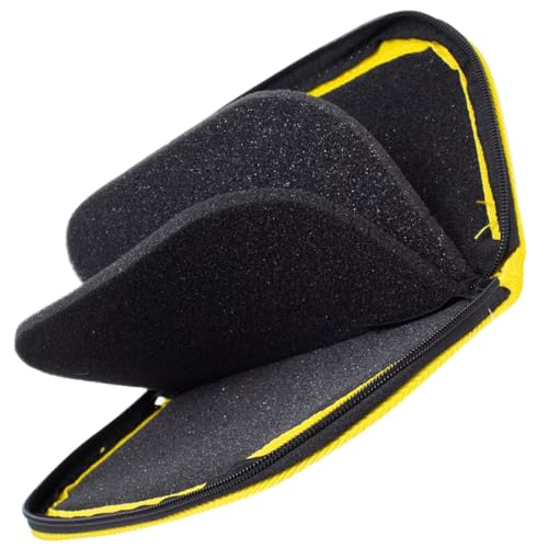 FTM Omura Spoon Bag in Schwarz mit gelben Innenfächern, ideal zur Aufbewahrung von Kunstködern und Forellenspoons für Angler.