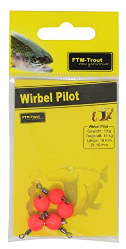 FTM Wirbel Pilot in rot, Ø 10mm, 5 Stück, integrierter Wirbel für Forellenangelei, hohe Sichtbarkeit und Sicherheit im Angelzubehör