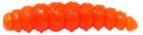 FTM Lifter Lures LARVY Cheese 4,5cm schwimmender Gummiköder für Forellen in HOT ORANGE UV, ideal zum Angeln mit Käse-Aroma.