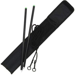 G8DS® Distance Stick Set mit zwei einteiligen Sticks und fluoreszierenden Spitzen zur präzisen Distanzmessung beim Karpfenangeln, inklusive transportabler Tasche und 3,6m Seil.