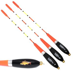 Generisches Waggler-Set mit drei Posen in den Gewichtsklassen 3g, 4g und 5g, ausgestattet mit orange Wolfram Kugeln für optimale Sichtbarkeit beim Angeln.