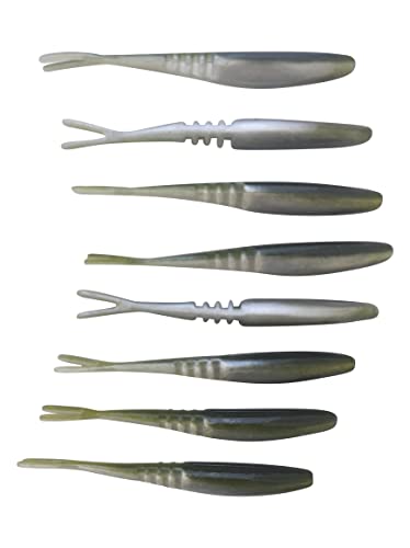 SANDAFISHING Gummiköder Set in Smoky Ghost Farbvariante, 9 cm lange Gummiköder für das Angeln auf Barsch und Zander, ideal für verschiedene Angeltechniken.