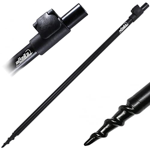 Angel-Berger Magic Baits Heavy Black Bankstick mit verstellbarem Rutenhalter, aus ultra-leichtem Aluminium, schwarz, 75-115cm, ideal für Angler