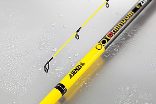 JENZI Continuum Angelrute 1,40 m mit Wurfgewicht 20-100 g in schwarz-gelbem Design, ideal für Angler aller Niveaus.