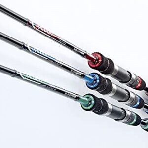 JENZI Tycoon Spin LXP Angelrute 2,40 m mit Wurfgewicht 15-50 g in blauer Farbe, ausgestattet mit Gleitringrollenhalter und 8 Ringen für optimale Schnurführung.