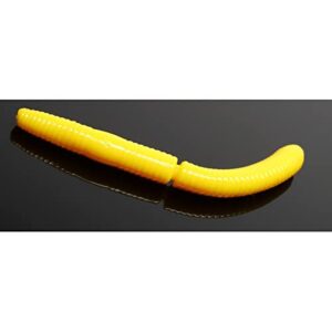 Libra Lures Fatty D?Worm Käse 007-yellow - hochwirksamer Gummiköder in leuchtendem Gelb für das Angeln auf verschiedene Zielfische wie Forellen, Zander und Aal.