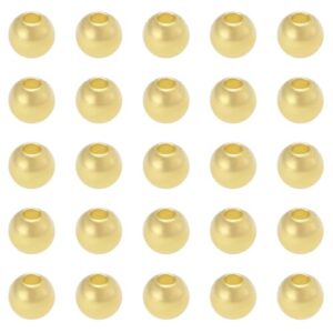 100 Stück goldene Messingperlen mit einem Durchmesser von 3,1 mm, ideal für das Fliegenbinden und Angeln mit Haken der Größen 10 bis 12.