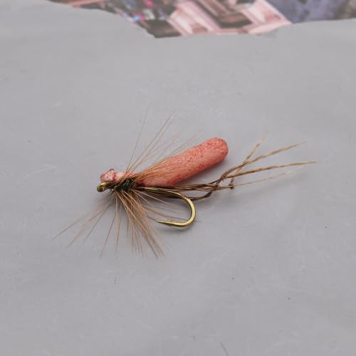 6 Stücke LT Easiyl Schaum Daddy Long Legs Tan Fliegen mit Haken der Größe #10 für das Forellen- und Lachsfischen.