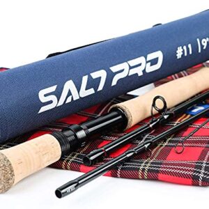 MAXIMUMCATCH Saltpro Fliegenrute für Salzwasser und Süßwasser, 9ft, 12WT, mit Korkgriff und FUJI Alconite Ringen, präsentiert mit Transporttasche