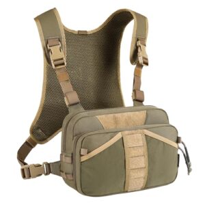Multifunktionale olivgrüne Angeltasche mit mehreren Taschen, ideal für Angeln, Jagen und Outdoor-Aktivitäten.