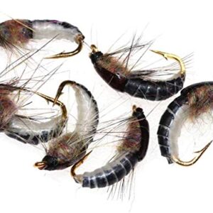 NA Realistische Nymphenfliegen mit stabilen Karbonstahlhaken, ideal für Forellenangeln, 6 Stück in ansprechenden Farben