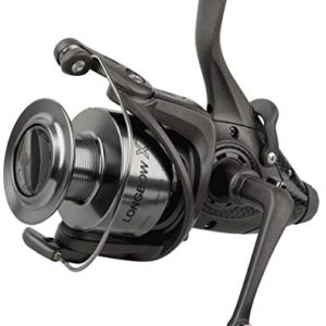 Okuma Longbow XT Baitfeeder Angelrolle mit 325m Schnurfassung und 0,30mm Durchmesser für Karpfenangeln, Zanderangeln, Aalangeln, Hechtangeln und Forellenangeln.