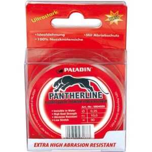 Paladin Pantherline Fluoro Carbon Vorfachschnur 0,16 mm - nahezu unsichtbare Schnur für erfolgreiches Angeln, mit hoher Knotenfestigkeit und 30 Metern Lauflänge.
