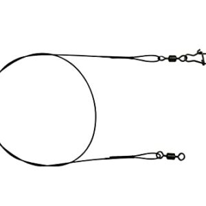 PetrisCatch 10er Set Stahlvorfächer mit Karabiner für Hecht, 40cm Länge und 12kg Tragkraft, geeignet für Angler auf Raubfische.